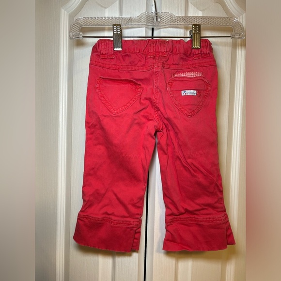 Floral Casual PlayWear for Fall Red Kids Girls Bottoms with Embroidered Details - Picture 4 of 6